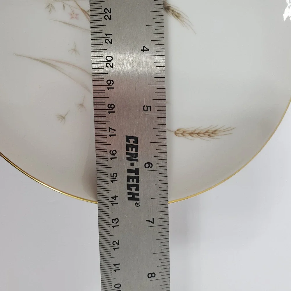 Yamato Salad Plates Set of 11  White Gold Trim Tango Wheat Japan